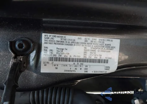 2018 Ford Focus Se из США, поврежденный, VIN 1FADP3F2XJL265487